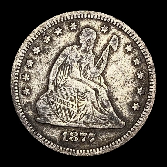 1877-S Silver Seated Liberty Quarter LIGHTLY CIRCULATED
