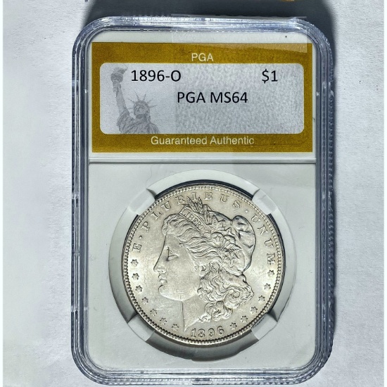 1896-O Morgan Silver Dollar PGA MS64