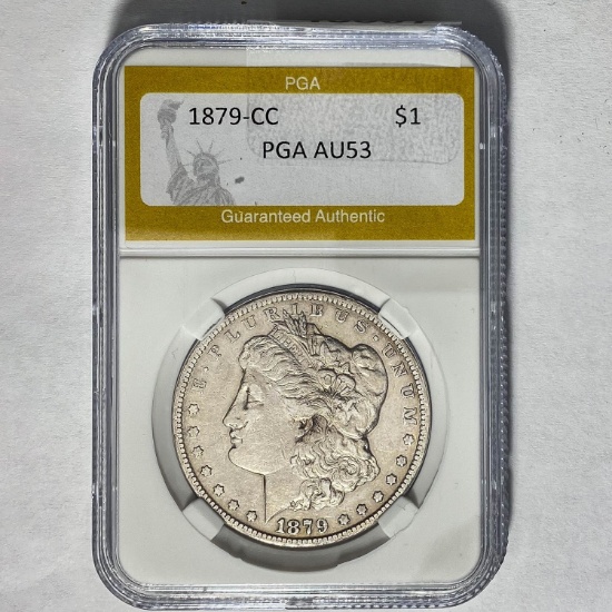1879-CC Morgan Silver Dollar PGA AU53