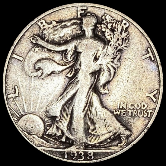 1938-D Silver Walking Liberty Half Dollar LIGHTLY CIRCULATED
