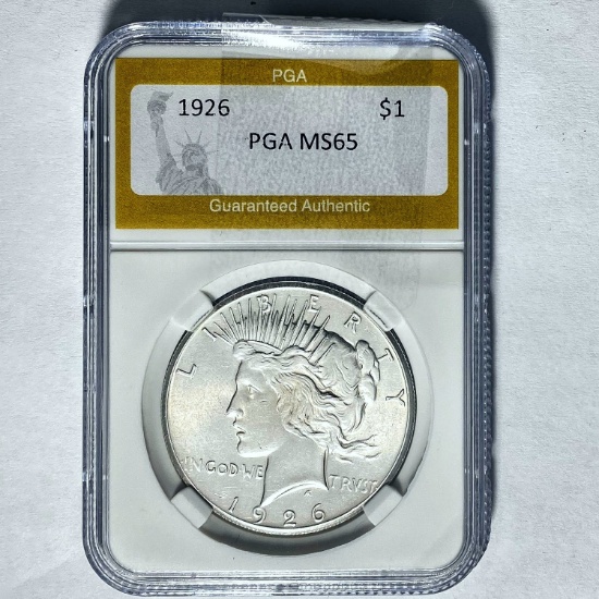 1926 Silver Peace Dollar PGA MS65