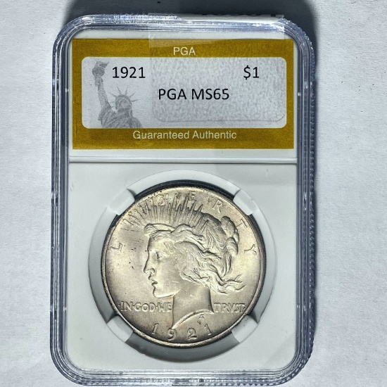 1921 Silver Peace Dollar PGA MS65