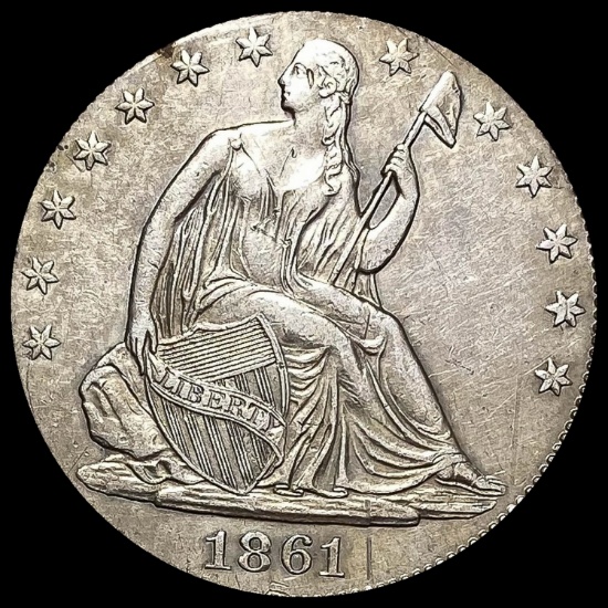 1861-O Silver Half Dollar CHOICE AU
