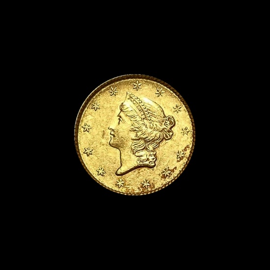 1852 Gold $1 Liberty Head Type 1 Liberty Head UNCIRCULATED