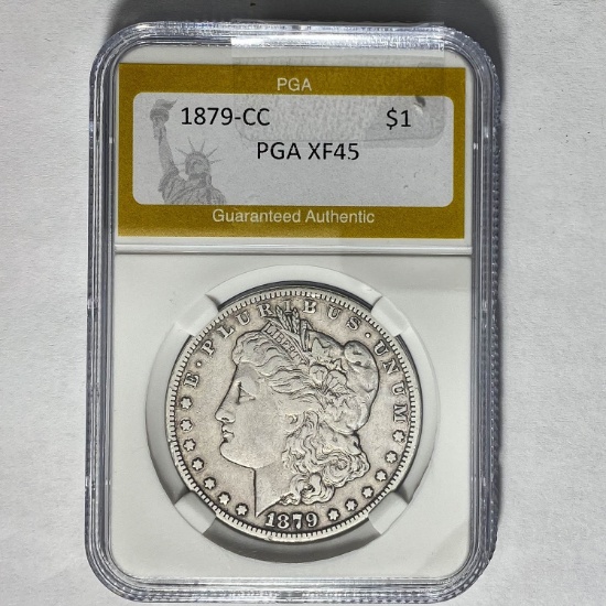 1879-CC Morgan Silver Dollar PGA XF45