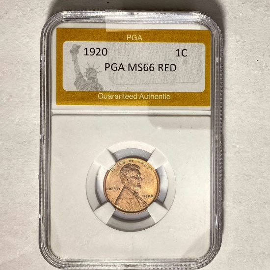 1920 Wheat Cent PGA MS66 RED