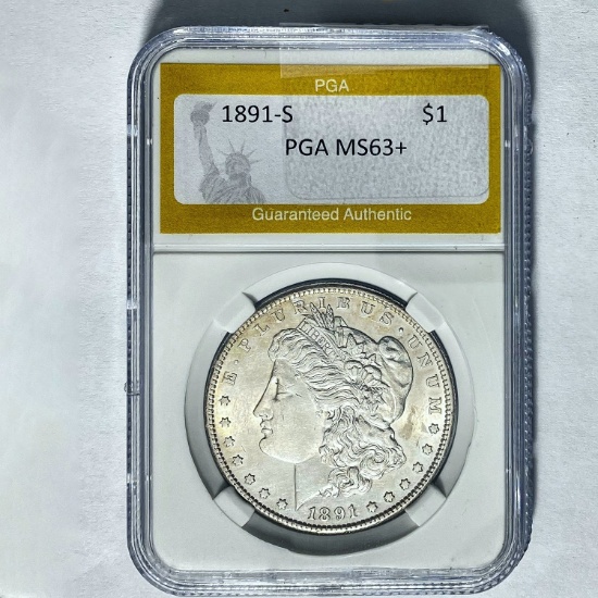 1891-S Morgan Silver Dollar PGA MS63+