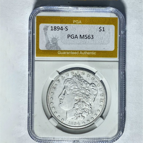 1894-S Morgan Silver Dollar PGA MS63