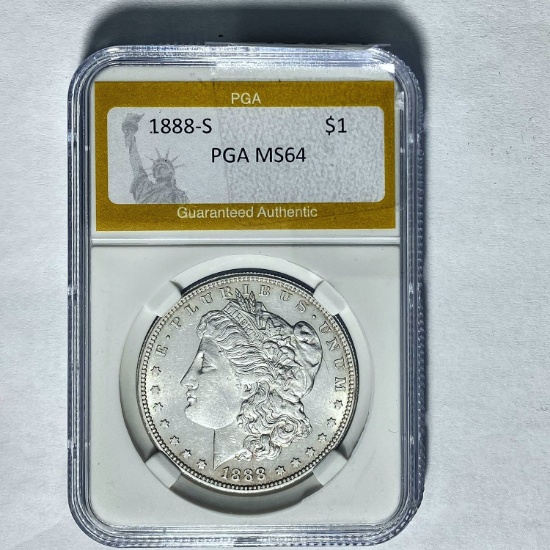 1888-S Morgan Silver Dollar PGA MS64