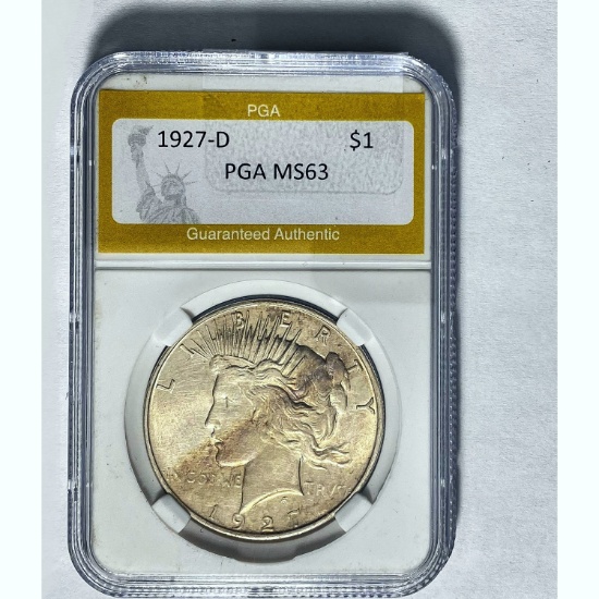 1927-D Silver Peace Dollar PGA MS63