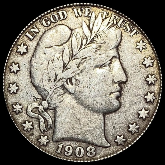 1908-D Silver Barber Half Dollar LIGHTLY CIRCULATED