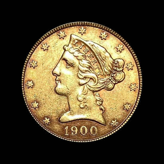 1900 Liberty Head $5 Half Eagle CLOSELY UNCIRCULATED
