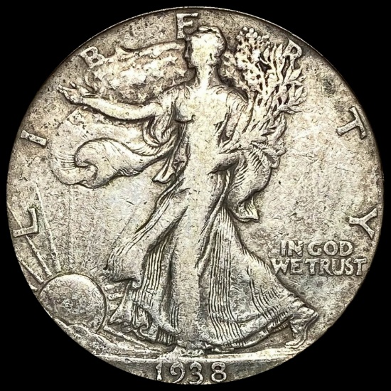 1938-D Silver Walking Liberty Half Dollar LIGHTLY CIRCULATED