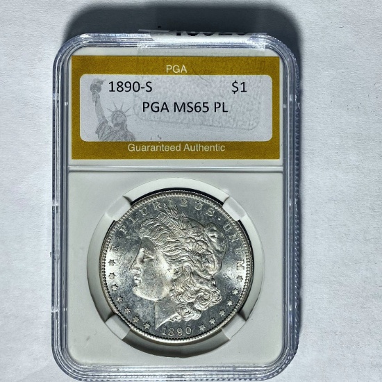 1890-S Morgan Dollar PGA MS65 PL