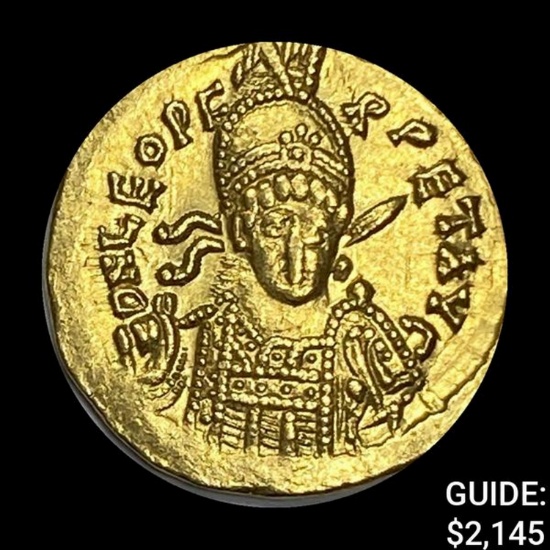 Byzantine Leo I Gold Solidus .35oz CLOSELY UNCIRCULATED