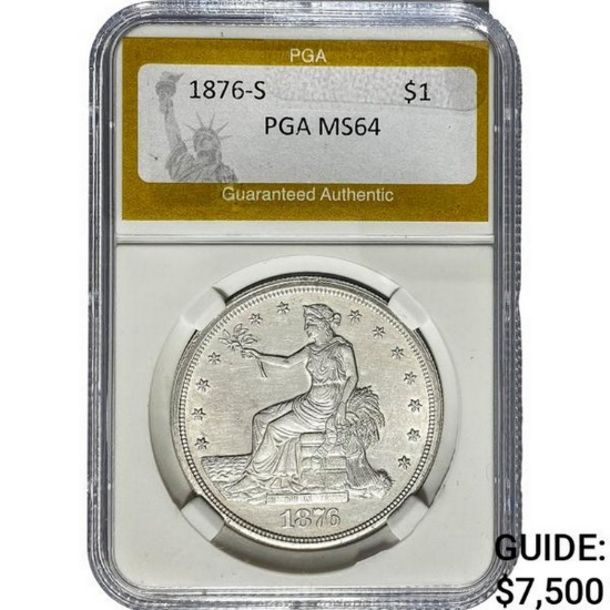 1876-S Silver Trade Dollar PGA MS64