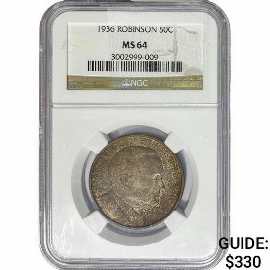 1936 Robinson Half Dollar NGC MS64