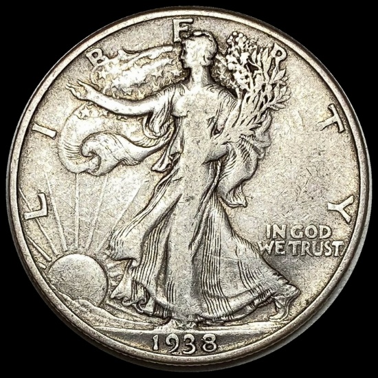 1938-D Silver Walking Liberty Half Dollar LIGHTLY CIRCULATED