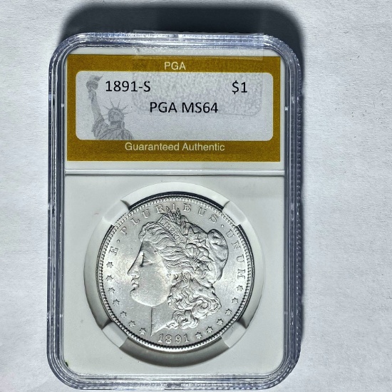 1891-S Morgan Silver Dollar PGA MS64