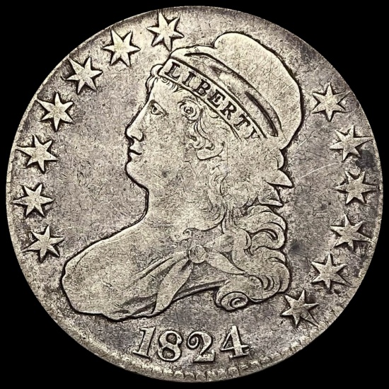 1824 Capped Bust Silver Half Dollar LIGHTLY CIRCULATED