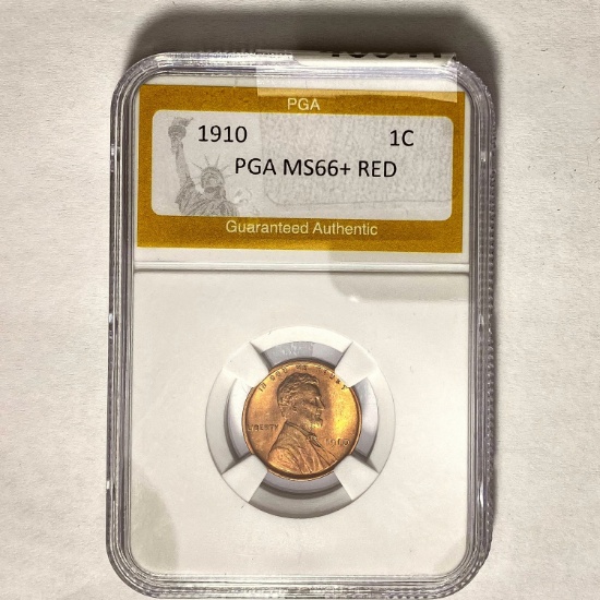 1910 Lincol Wheat Cent PGA MS66+ RED