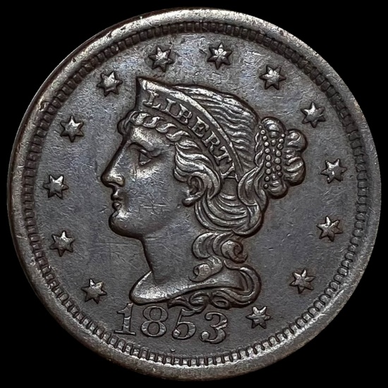 1853 Braided Hair Large Cent CLOSELY UNCIRCULATED