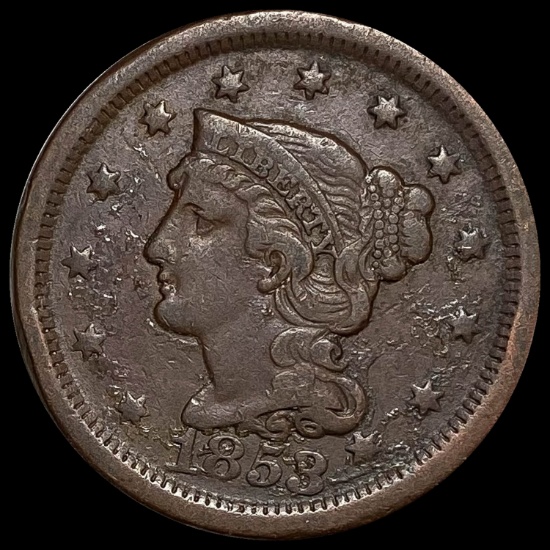1858 Braided Hair Large Cent LIGHTLY CIRCULATED