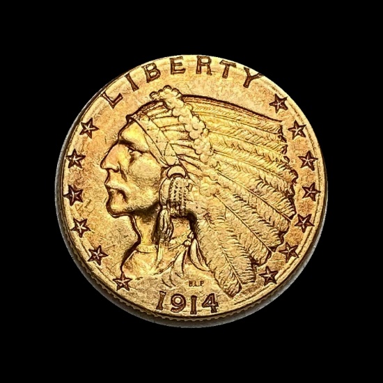 1914 Indian Head Gold $2.50 Quarter Eagle CLOSELY UNCIRCULATED