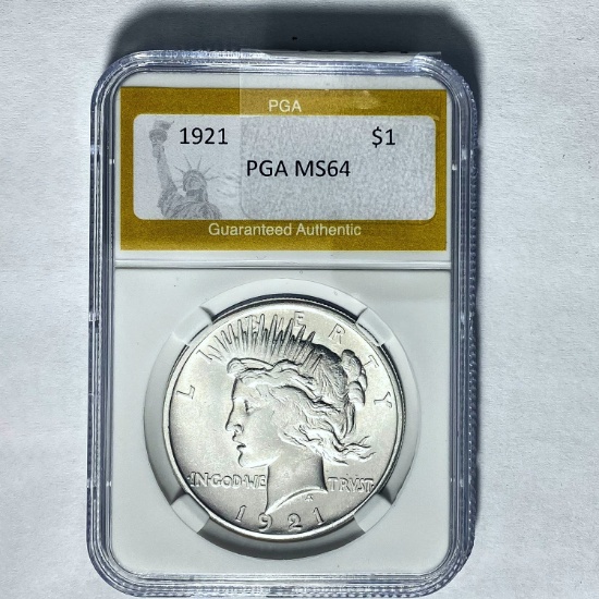 1921 Silver Peace Dollar PGA MS64