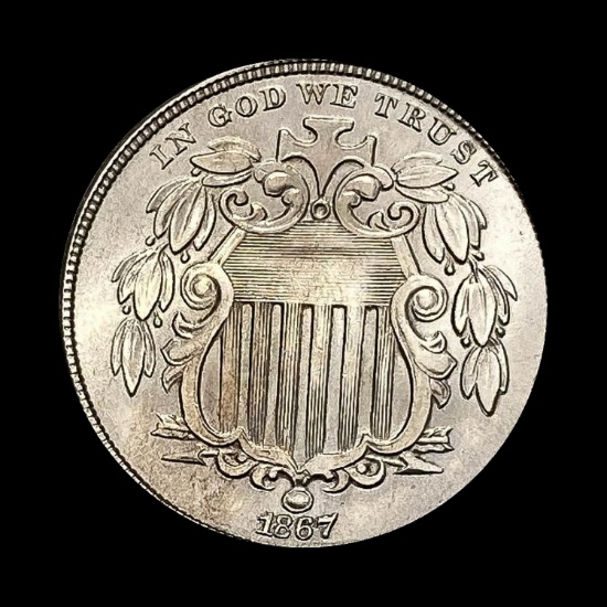1867 Shield Nickel CHOICE BU