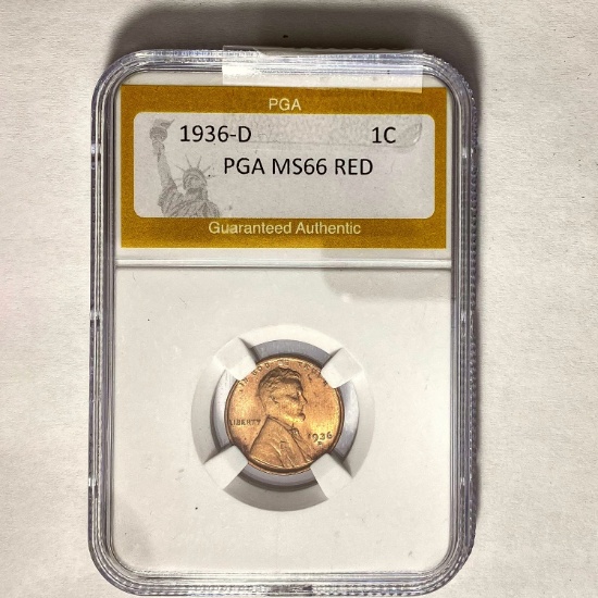 1936-D Lincoln Cent PGA MS66 RED