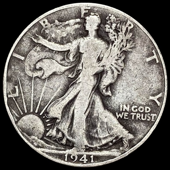 1941-D Silver Half Dollar Walking Liberty LIGHTLY CIRCULATED