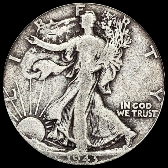 1943-D Silver Walking Liberty Half Dollar LIGHTLY CIRCULATED