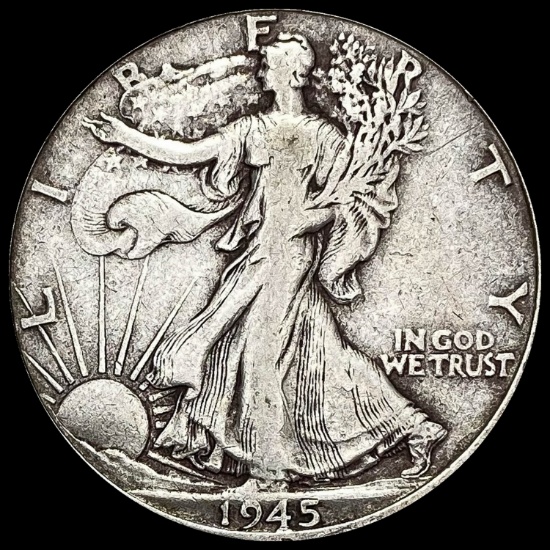 1945-S Silver Half Dollar LIGHTLY CIRCULATED