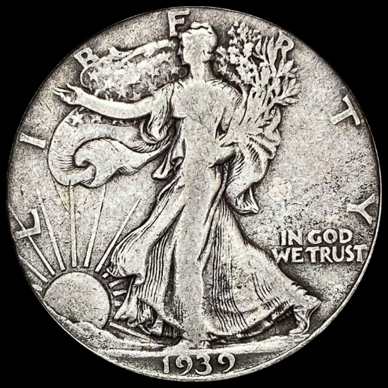 1939 Silver Half Dollar Walking Liberty LIGHTLY CIRCULATED