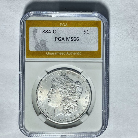 1884-O Morgan Silver Dollar PGA MS66