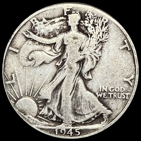 1945-D Silver Half Dollar Walking Liberty LIGHTLY CIRCULATED