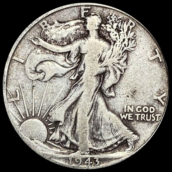 1943-D Silver Walking Liberty Half Dollar LIGHTLY CIRCULATED