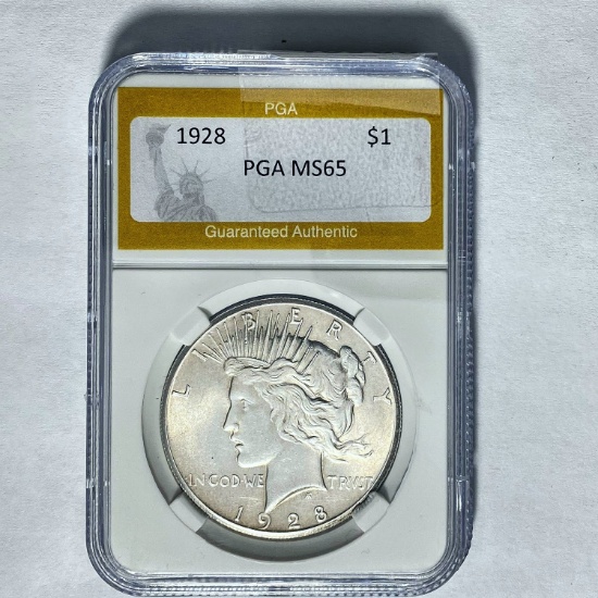 1928 Silver Peace Dollar PGA MS65