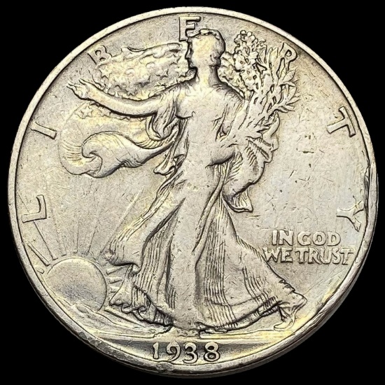 1938-D Silver Walking Liberty Half Dollar LIGHTLY CIRCULATED