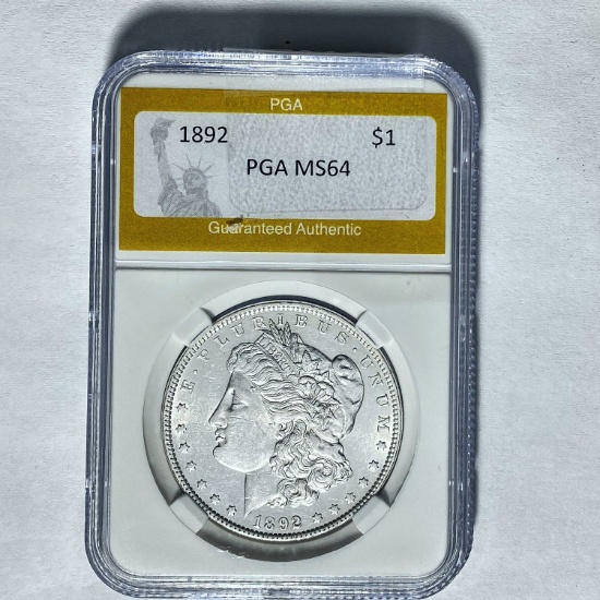 1892 Morgan Silver Dollar PGA MS64