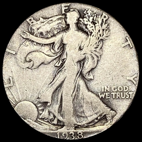 1938-D Silver Half Dollar LIGHTLY CIRCULATED