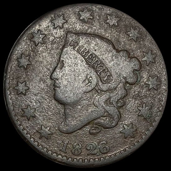 1826 Coronet Head Large Cent LIGHTLY CIRCULATED