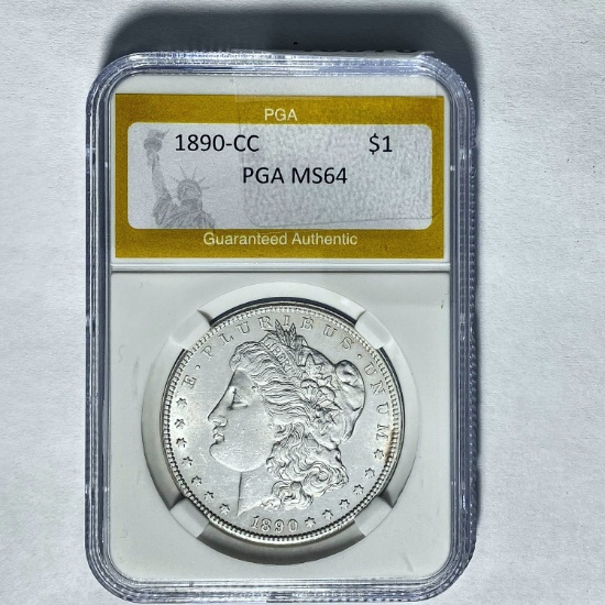 1890-CC Morgan Silver Dollar PGA MS64