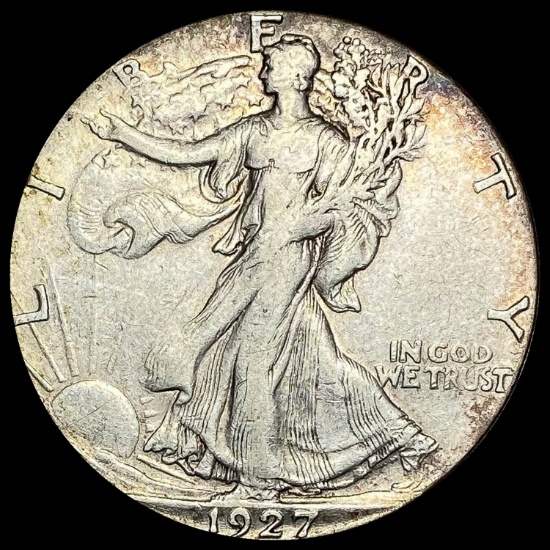 1927-S Silver Walking Liberty Half Dollar LIGHTLY CIRCULATED