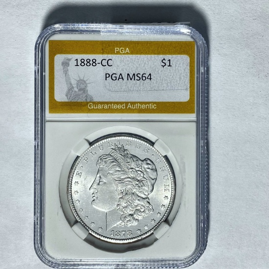 1888-CC Morgan Silver Dollar PGA MS64