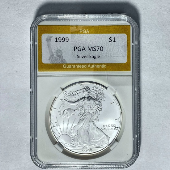 1999 $1 Silver Eagle PGA MS70