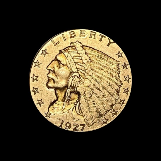 1927 Indian Head Gold $2.50 Quarter Eagle CHOICE AU