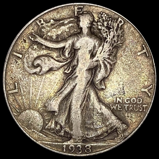 1938-D Silver Walking Liberty Half Dollar LIGHTLY CIRCULATED