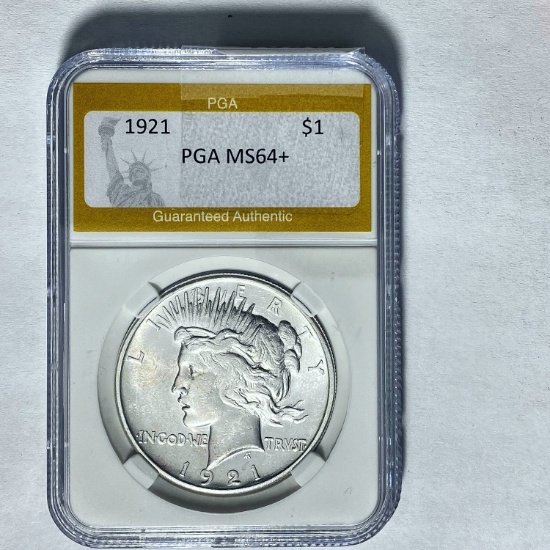 1921 Silver Peace Dollar PGA MS64+